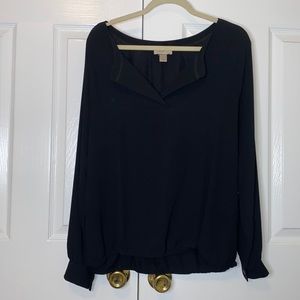 Loft Black V-Neck Top - Medium